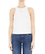 GUESS NEW SL ROUND GUENDALINA 4G-Tanktop mit Strass-Logo purwei&szlig; - T-Shirts und Tops f&uuml;r Damen - 1