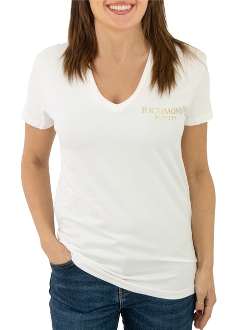 JOHN RICHMOND VATICI Stretch-T-Shirt gebrochenes Weiß/Gold - T-Shirts und Tops für Damen