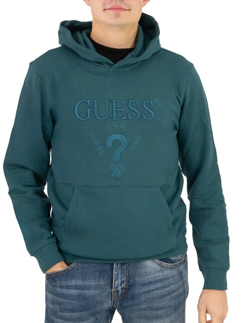 GUESS BEAU  Kapuzenpullover echtes Blaugrün - Sweatshirts Herren