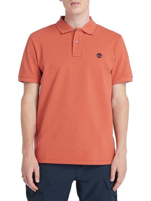 TIMBERLAND MILLERS RIVER Pique-Polo scharfe Soße - Herren-Polo-Shirts/Herren-Polo-Shirt/Herrenpoloshirt/Herrenpoloshirts