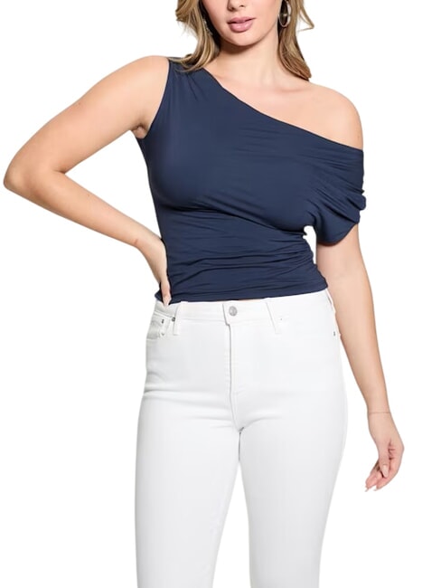 GUESS SS DOLMAN OFF MIRAYA  T-Shirt mit One-Shoulder-Design blau geschwärzt - T-Shirts und Tops für Damen