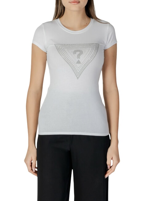 GUESS SS TRIANGLE OMBRE R3  Kurzärmeliges T-Shirt purweiß - T-Shirts und Tops für Damen