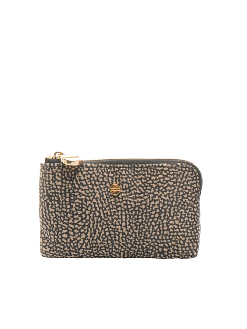 BORBONESE CLASSICA Münzetui mit Schlüsselring OP / NATUR / SCHWARZ - Schlüsselanhänger und Schlüsseletuis