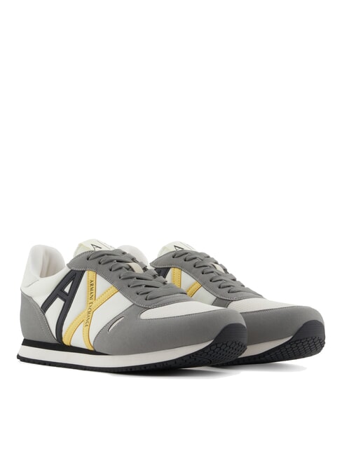 ARMANI EXCHANGE RIO Niedrige Turnschuhe neutrales Grau + gebrochenes Weiß - Herrenschuhe