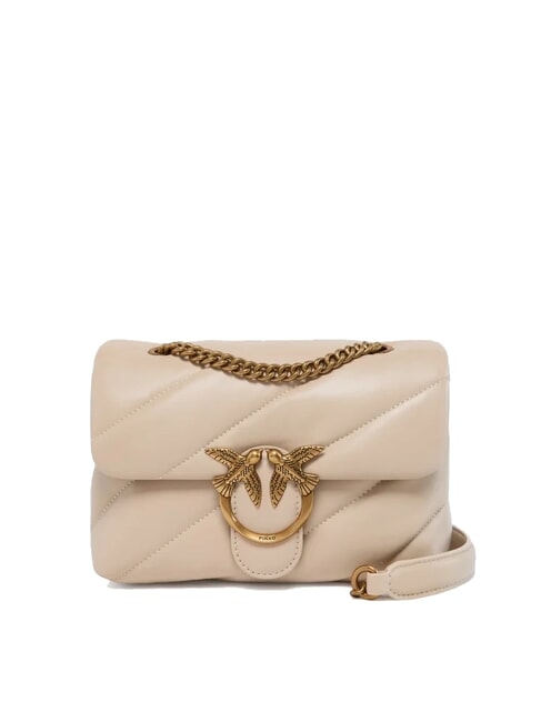 PINKO MINI LOVE BAG Nappatasche Beige-Rauchgrau-Antikgold - Damentaschen