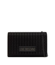 LOVE MOSCHINO CHAIN Umhängetasche mit Mikronieten schwarz/rotguss - Damentaschen - 1