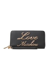 LOVE MOSCHINO GOLD LETTERING Geldbörse mit Rundum-Reißverschluss Schwarz - Brieftaschen Damen - 1