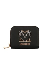 LOVE MOSCHINO GOLDEN HEART Mittelgroße Brieftasche mit Rundum-Reißverschluss Schwarz - Brieftaschen Damen - 1