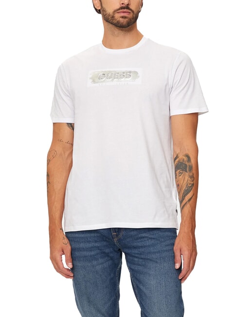 GUESS METALLIC LOGO T-Shirt mit geprägtem Aufdruck purweiß - Herren-T-Shirts
