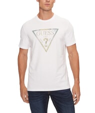 GUESS TRIANGLE T-Shirt mit Maxi-Print purweiß - Herren-T-Shirts - 1