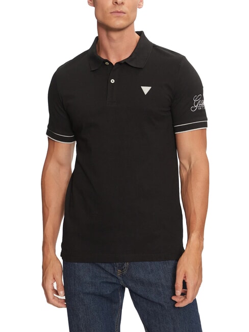 GUESS LYE Kurzärmliges Poloshirt mit Logo jetbla - Herren-Polo-Shirts/Herren-Polo-Shirt/Herrenpoloshirt/Herrenpoloshirts