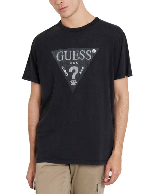 GUESS TRIANGLE Baumwoll-T-Shirt mit Aufdruck jetbla - Herren-T-Shirts
