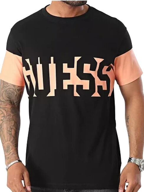 GUESS ORIZZONTAL T-Shirt mit großem Logo-Print jetbla - Herren-T-Shirts