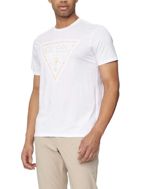 GUESS PATCHWORK T-Shirt mit Print purweiß - Herren-T-Shirts