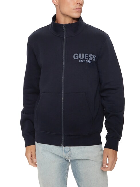 GUESS CLASSIC Sweatshirt mit Stehkragen und durchgehendem Reißverschluss smartblue - Sweatshirts Herren