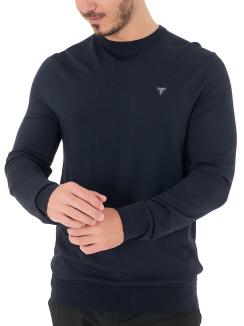 GUESS DANE TECH Langärmliger Pullover mit Rundhalsausschnitt smartblue - Herrenpullover