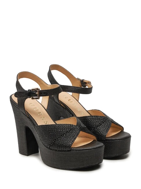 GUESS STARLA Sandalen mit hohem Keilabsatz SCHWARZ - Damenschuhe