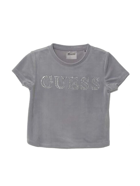 GUESS MINI ME Kurzes T-Shirt mit Strass-Logo lila Rauch - Kinder-T-Shirt