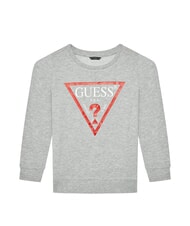 GUESS CORE KIDS Sweatshirt mit Rundhalsausschnitt und Dreieck-Logo hellgrau meliert - Sweatshirts Kinder - 1