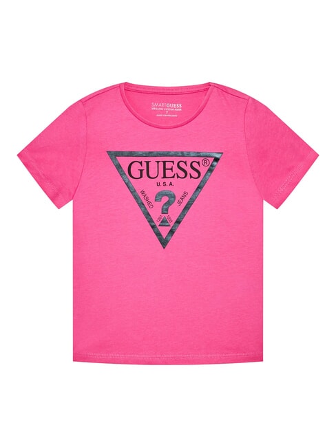 GUESS KIDS T-Shirt mit Dreieck-Logo rosa Reise - Kinder-T-Shirt