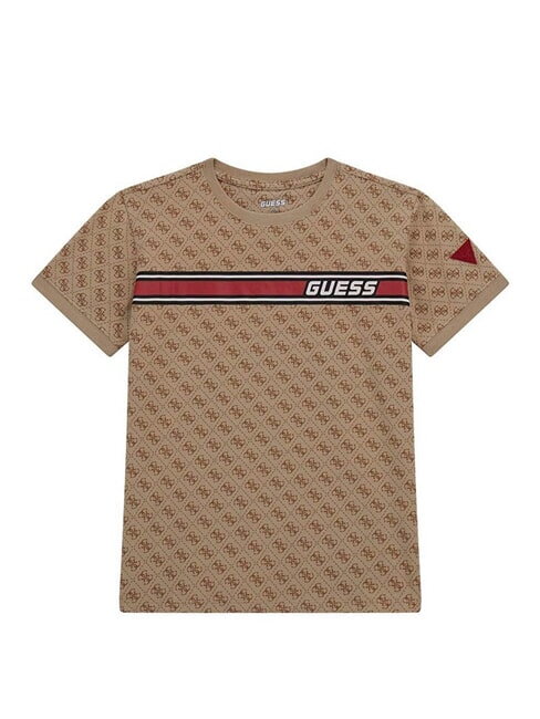 GUESS KIDS T-Shirt mit 4G-Allover-Logo 4g aop beige weiß - Kinder-T-Shirt