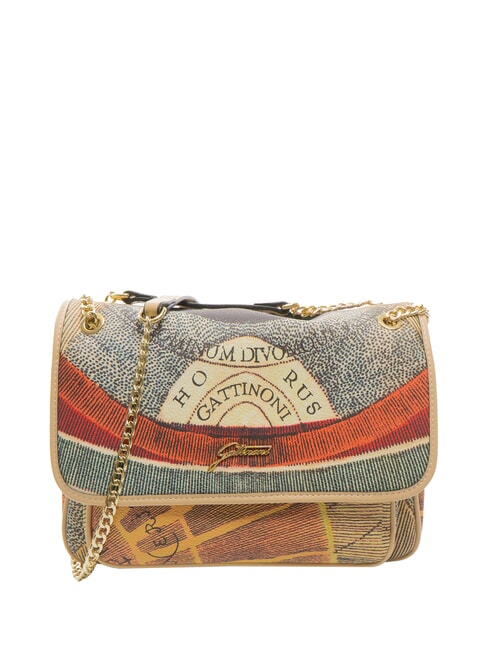 GATTINONI PLANETARIUM Wandelbare Tasche mit Überschlag klassisch/beige - Damentaschen