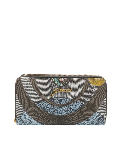 GATTINONI PLANETARIUM Große Geldbörse mit Doppelreißverschluss Mond/Weiß - Brieftaschen Damen