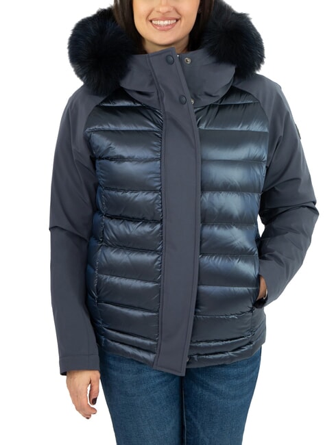 COLMAR PURENESS Daunenjacke aus zwei Materialien mit Kapuze marineblau - Daunenjacken für Damen