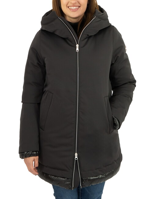 COLMAR PURENESS Lange Daunenjacke mit Kapuze Schwarz - Daunenjacken für Damen