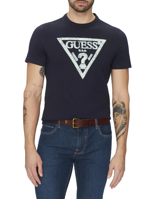 GUESS SS CN TRIANGLE Baumwoll-T-Shirt smartblue - Herren-T-Shirts