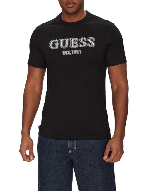 GUESS SS CN LOGO Baumwoll-T-Shirt jetbla - Herren-T-Shirts