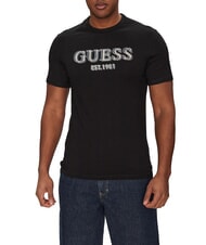 GUESS SS CN LOGO Baumwoll-T-Shirt jetbla - Herren-T-Shirts - 1