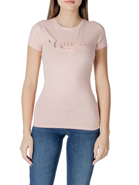 GUESS SS DOT LOGO R3  Kurzärmeliges T-Shirt rosa Perle - T-Shirts und Tops für Damen