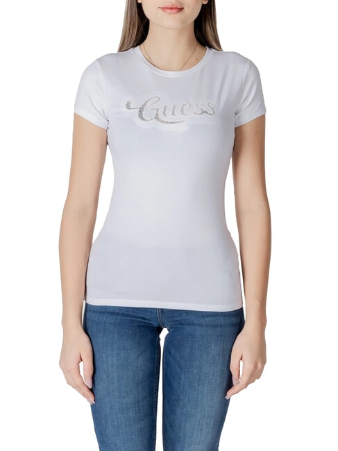 GUESS SS DOT LOGO R3  Kurzärmeliges T-Shirt purweiß - T-Shirts und Tops für Damen