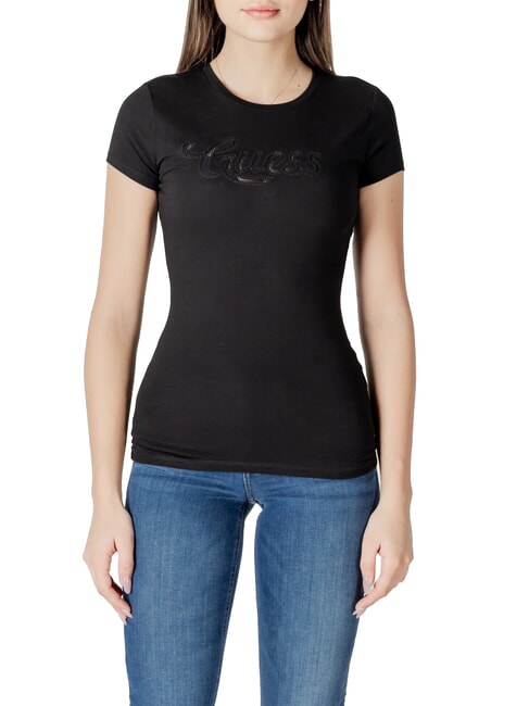 GUESS SS DOT LOGO R3  Kurzärmeliges T-Shirt jetbla - T-Shirts und Tops für Damen