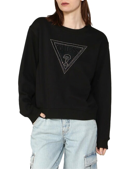 GUESS TRIANGLE FLECEE  Sweatshirt jetbla - Sweatshirts Damen