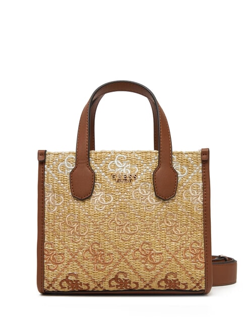 GUESS SILVANA Mini Handtasche, mit Schultergurt Cognac / Oliven - Damentaschen