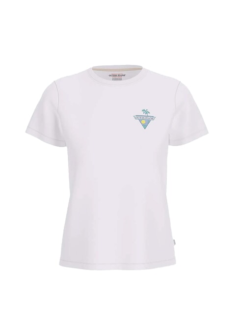 GUESS JEANS SS CN REGULAR Baumwoll-T-Shirt purweiß - T-Shirts und Tops für Damen