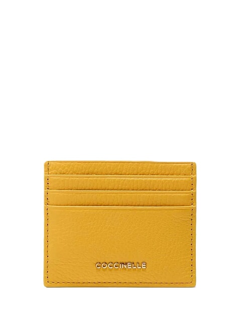 COCCINELLE METALLIC SOFT  Flaches Kartenetui aus Leder sonnig - Brieftaschen Damen