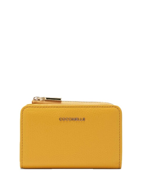 COCCINELLE METALLIC SOFT Kleine Geldbörse aus Leder sonnig - Brieftaschen Damen