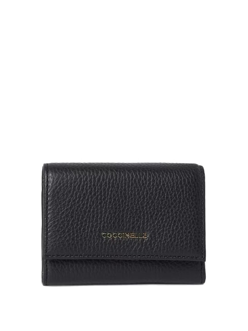 COCCINELLE METALLIC SOFT  Kleine Geldbörse aus Leder Schwarz - Brieftaschen Damen