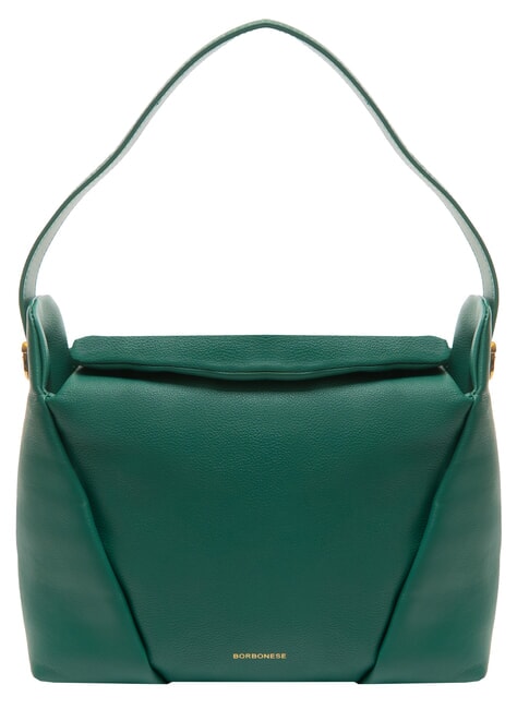 BORBONESE BLOOM  Hobo-Umhängetasche aus Leder Wald - Damentaschen