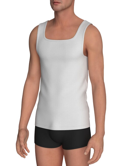 BIKKEMBERGS NEW CLASSIC Geripptes Tanktop Weiß - Herren-T-Shirts