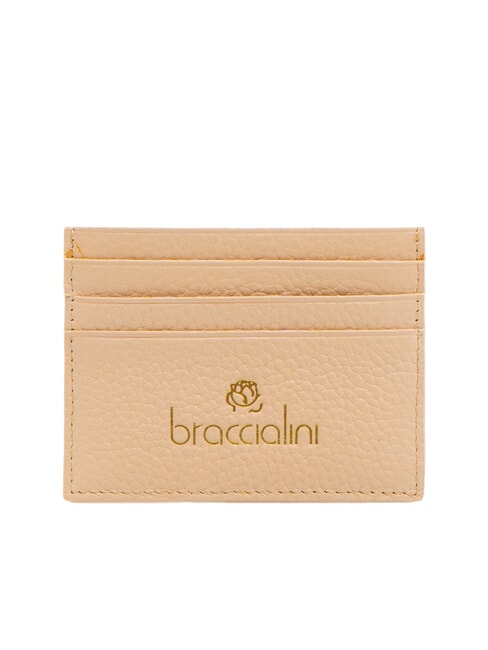 BRACCIALINI BASIC Kreditkartenetui aus Leder Beige - Brieftaschen Damen