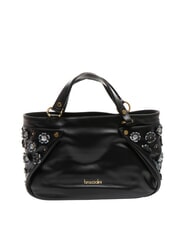 BRACCIALINI SOFIA Lederhandtasche mit kleinen Blumen Schwarz - Damentaschen - 1