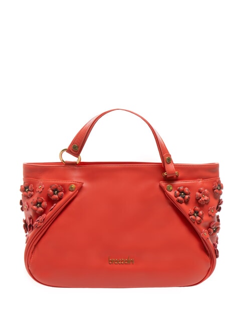 BRACCIALINI SOFIA Lederhandtasche mit kleinen Blumen Rot - Damentaschen