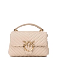 PINKO LOVE LADY PUFF Mini-Handtasche mit Schultergurt Beige-Rauchgrau-Antikgold - Damentaschen - 1