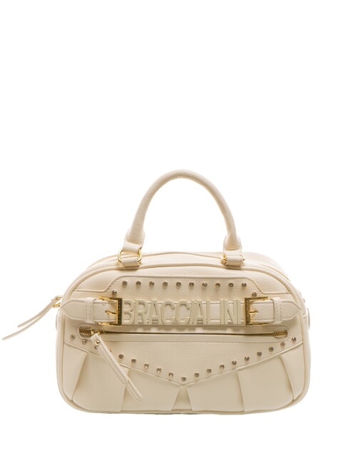 BRACCIALINI GISELLE Kofferraumtasche mit metallischem Logo Beige - Damentaschen