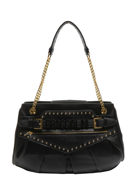 BRACCIALINI GISELLE Umhängetasche mit Metalllogo Schwarz - Damentaschen