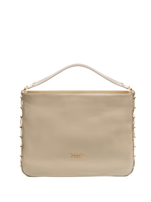 BRACCIALINI NORA Hobo-Tasche aus Leder Beige - Damentaschen